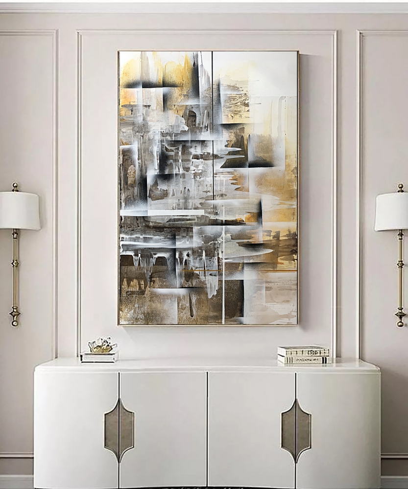 Large Abstraction. shades of brown with ochre nuances Painting