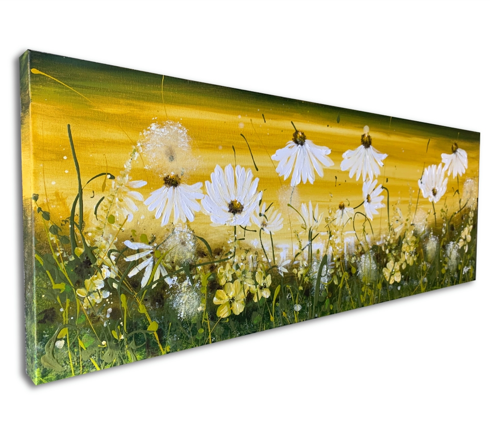 Yellow Olive Landscape and Daisies 1