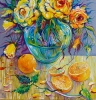 Yellow Roses and Orange Fruit