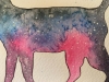 Galaxy Cat Silhouette - Original Watercolour Painting