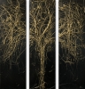 Large Black & Gold Tree abstract metallic