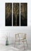 Large Black & Gold Tree abstract metallic