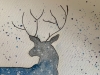 Galaxy Stag Silhouette - Original Watercolour Painting