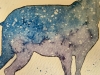 Galaxy Stag Silhouette - Original Watercolour Painting