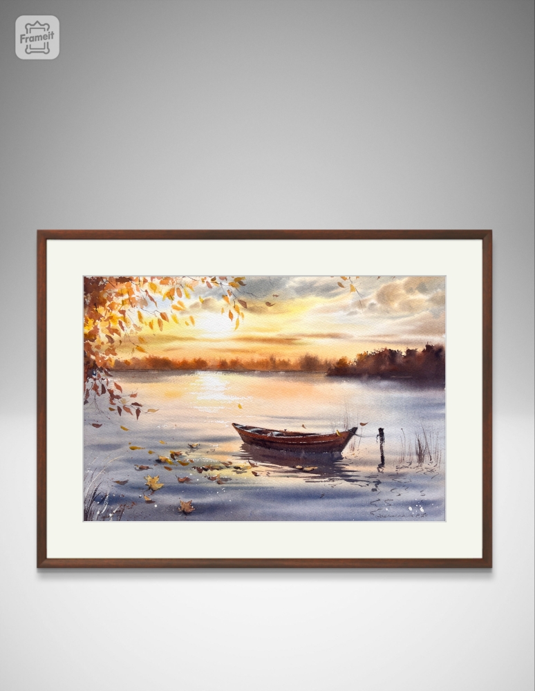 Autumn Sunset Boat