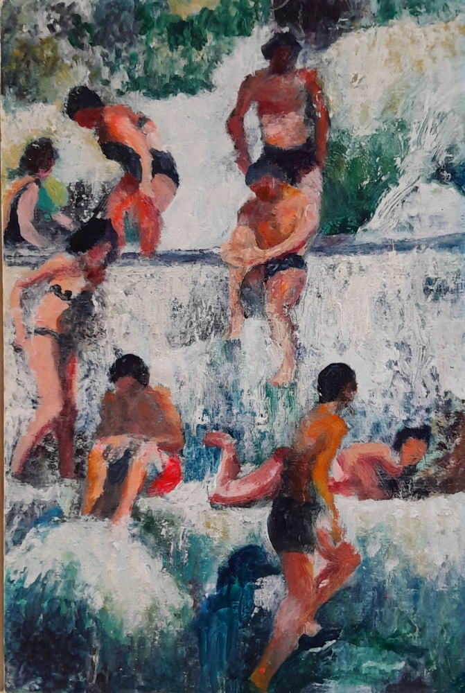 Bathers at Saturnia, Italy 