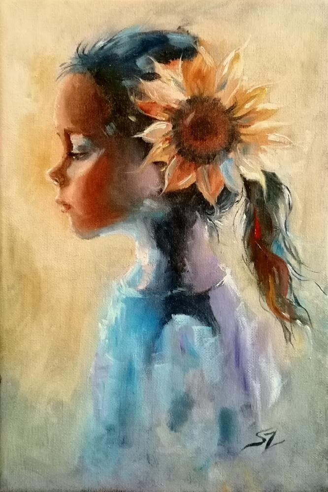 Girl with a sunflower