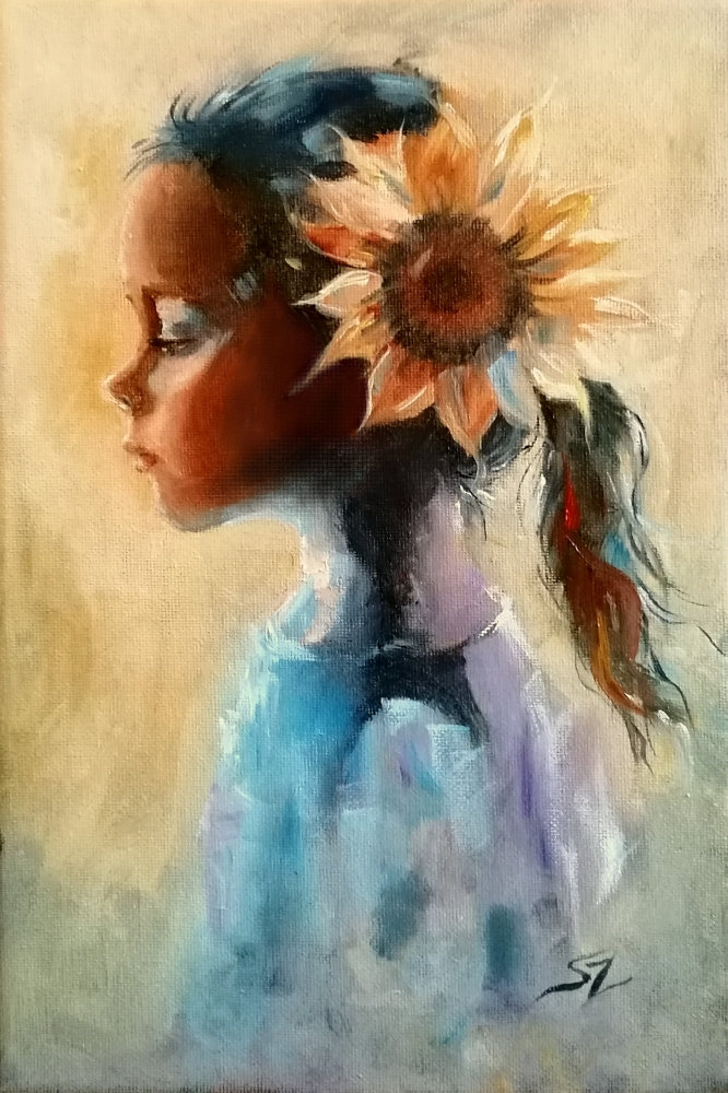 Girl with a sunflower