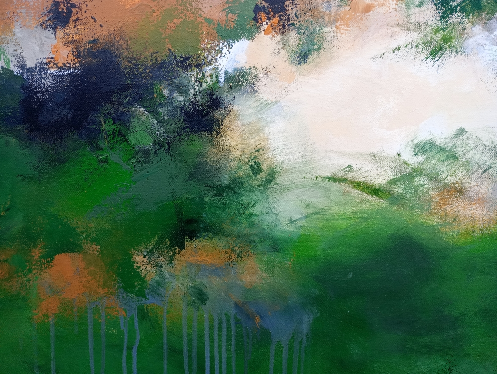 XXXL Green Echoes 150 x 100cm (59 x 39 inch) Abstract Painting