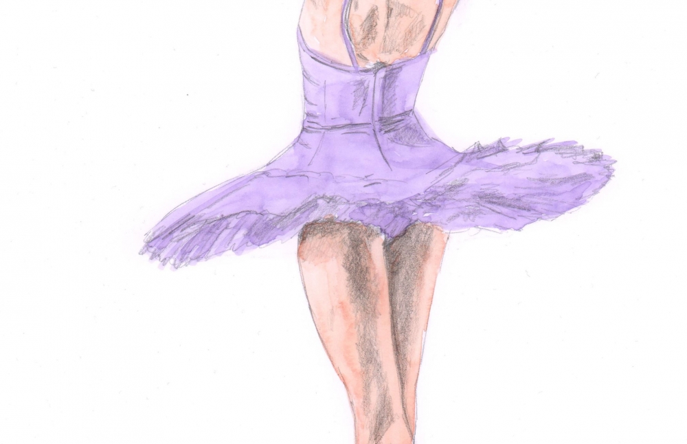 Swan Lake Ballerina in Purple Light