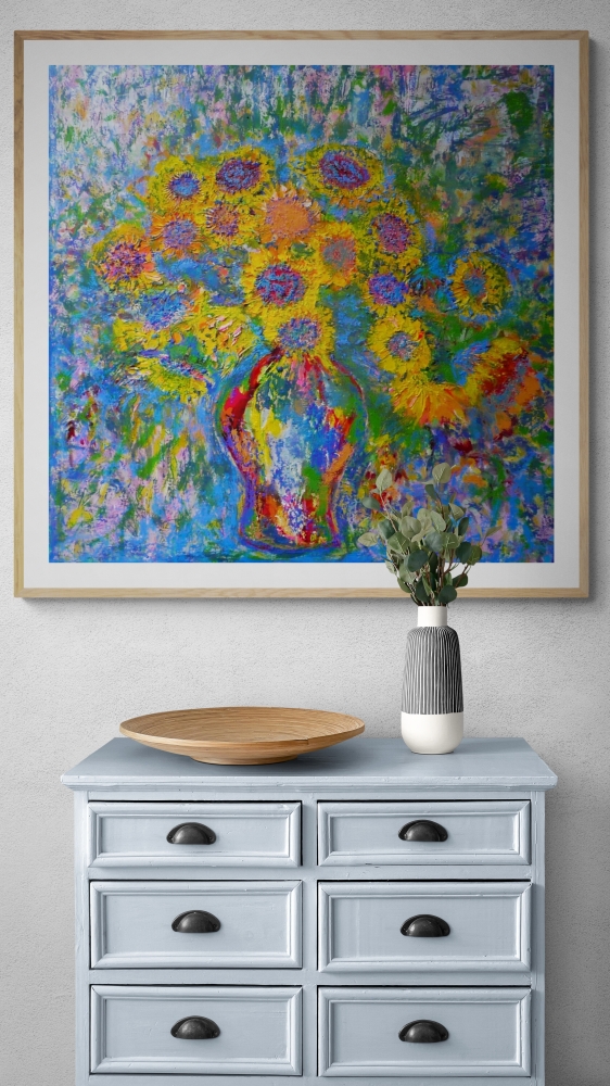 Blue Sunflowers 