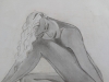 Woman nude series, original graphite drawing 