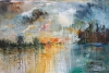 Romantic Evening Lake / Oil 1