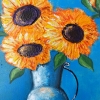 Orange Sunflowers 