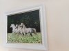 WHITE HORSES IN WILDFLOWER MEADOW