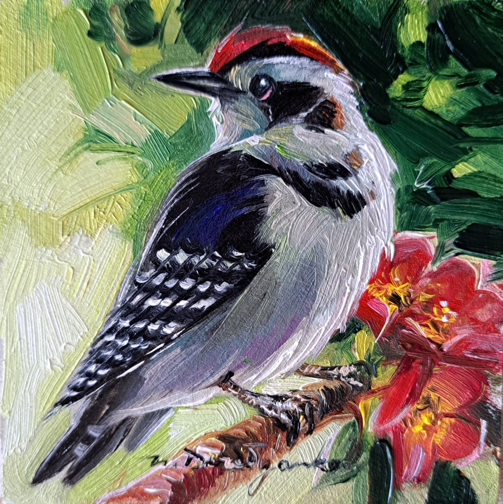 Woodpecker bird painting original