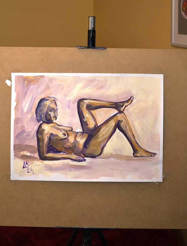 Nude woman with dark skin