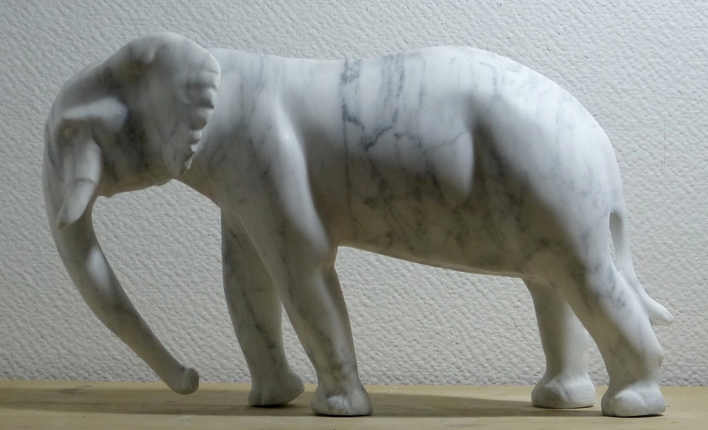 Carrara Marble Wild Animal - Elephant 1