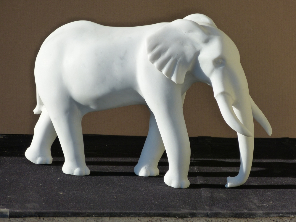 Carrara Marble Wild Animal - Elephant 2