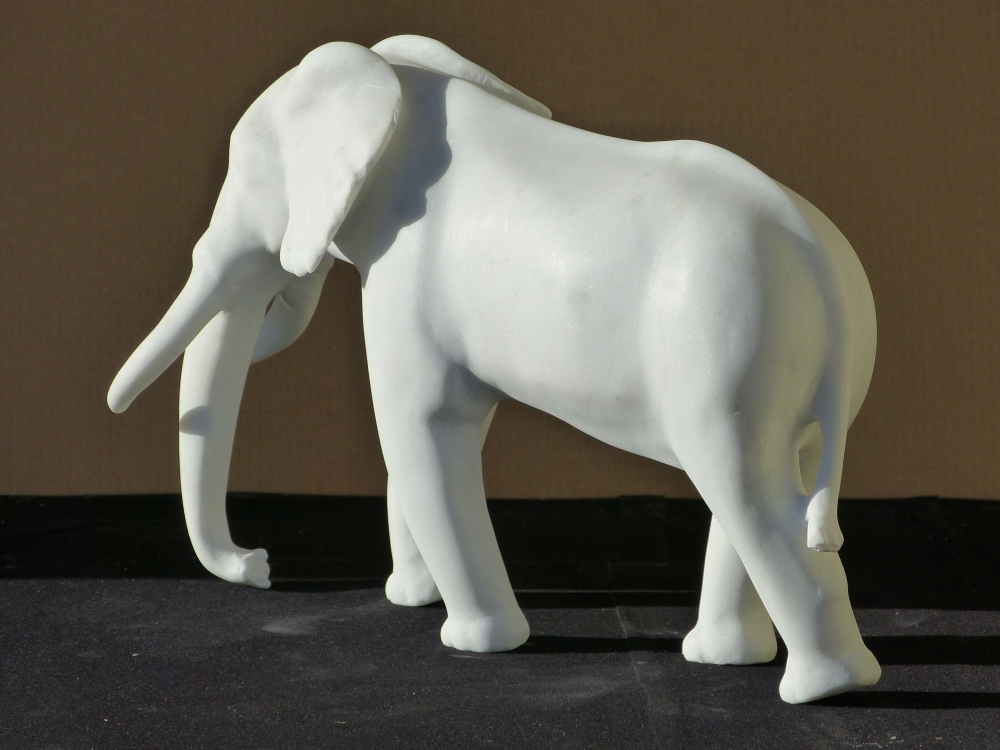 Carrara Marble Wild Animal - Elephant 2