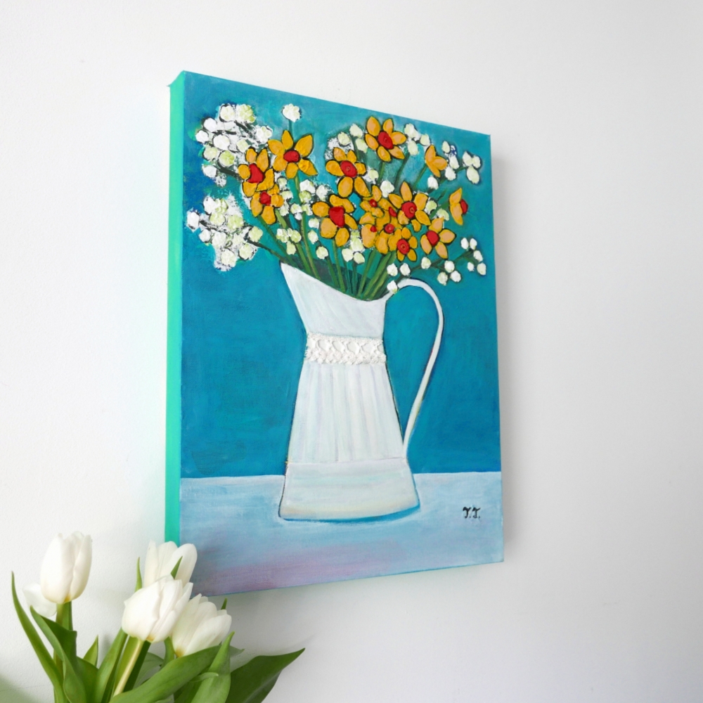 Spring Flowers in a Vintage Vase