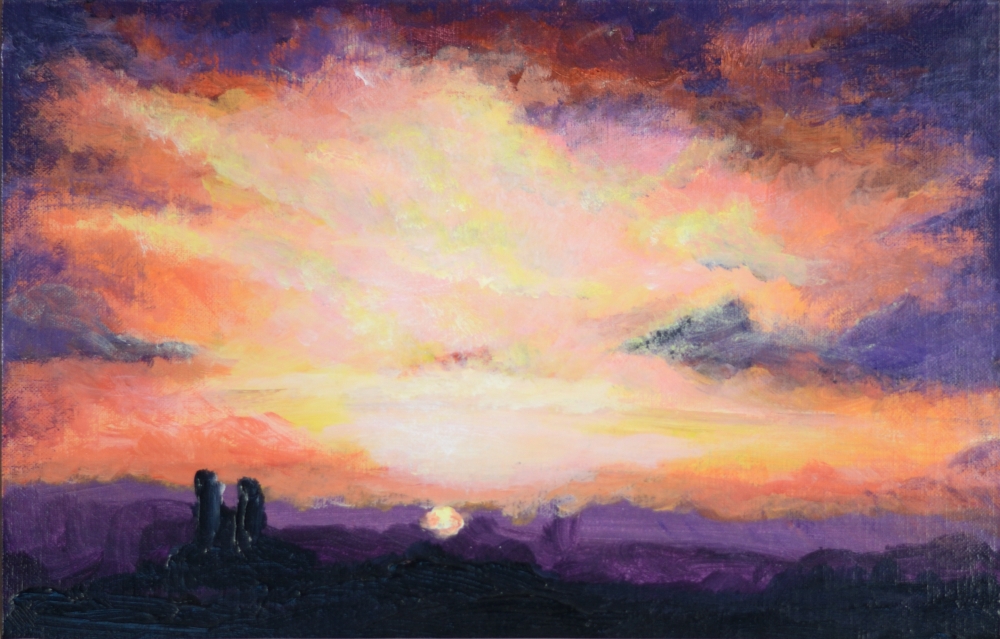 Purple Sky Sunset - Skyscape Painting