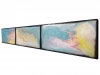 large triptych pouring paintings \"Abstract A1118\"