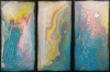 large triptych pouring paintings \"Abstract A1118\"