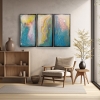 large triptych pouring paintings \"Abstract A1118\"