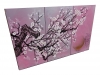 Silver pink Japanese sakura J277 - large triptych