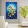 Blue painting Sunflowers B047 - large canvas