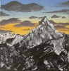 Acrylic Painting Sunset in the Mountains 