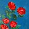 Red Roses in a Blue Vase 