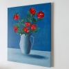 Red Roses in a Blue Vase 