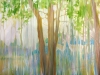 Renewal of Springtime, an abstract bluebell forest with deer