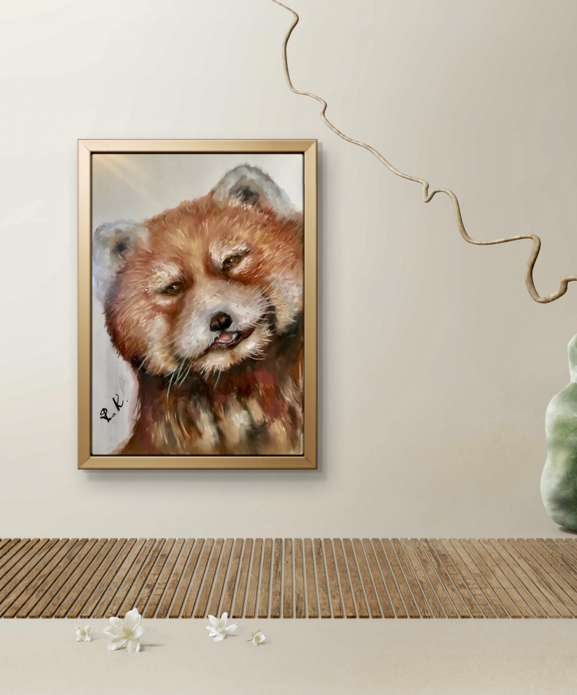 Red panda painting