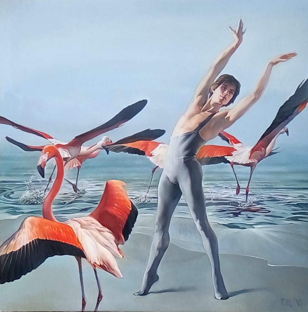 DANCING WITH FLAMINGOS / ARTEM OVCHARENKO, PRINCIPAL DANCER OF BOLSHOI THEATRE.