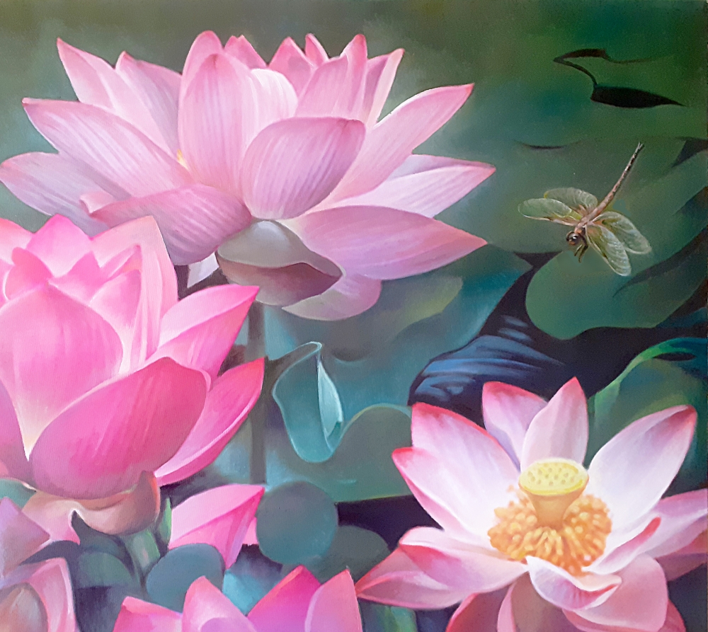LOTUSES AND DRAGONFLY