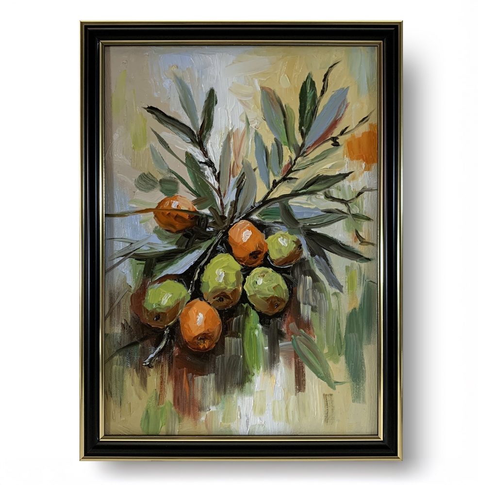 Olive branch. Framed.