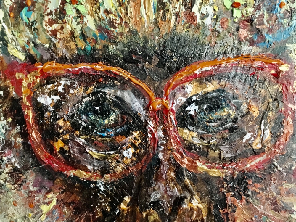 Monkey in glasses painting 