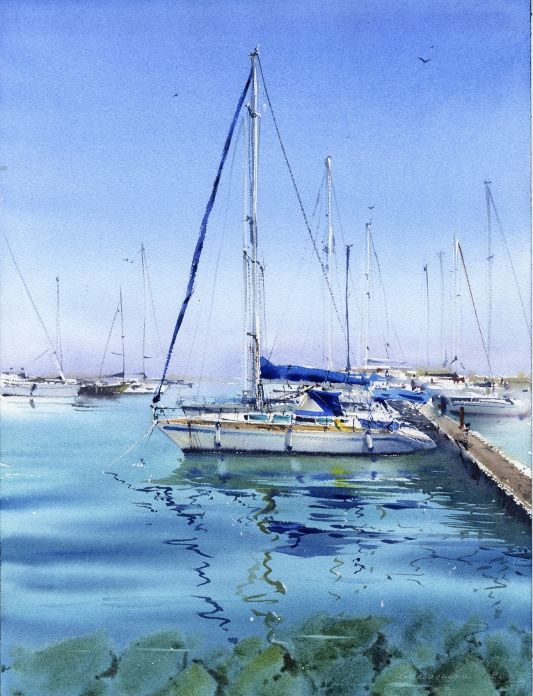 Yachts at anchor  #16