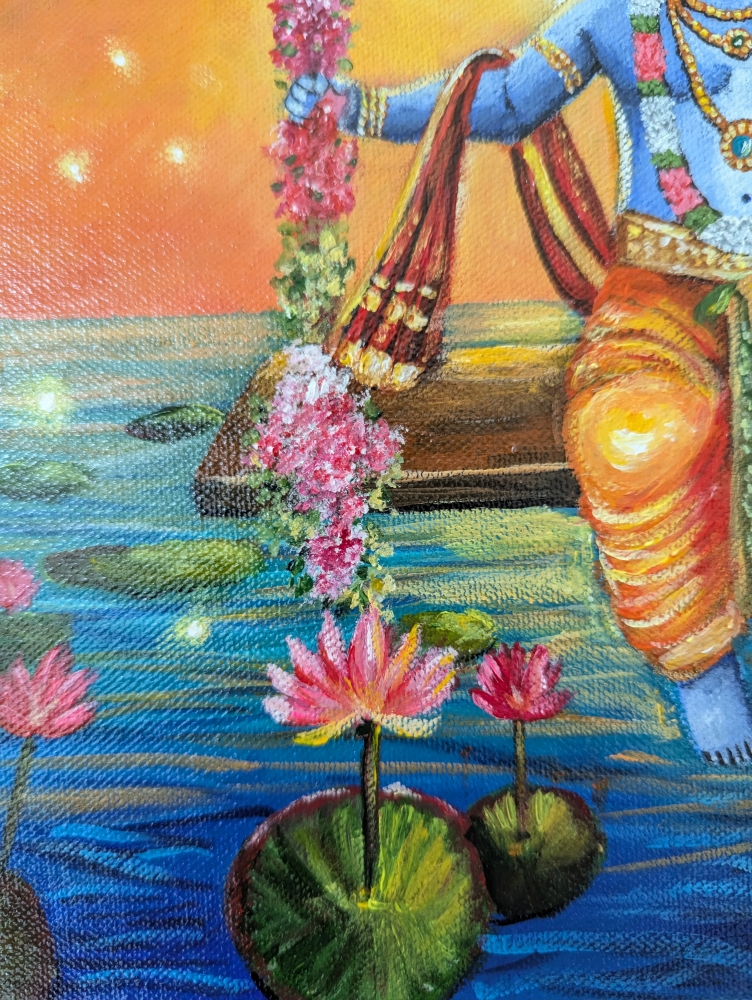 Shree Krishna on a swing