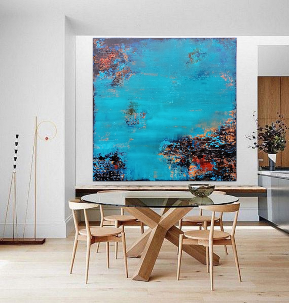 Exquisite Autumn Textured Abstract Painting 80 x 80cm