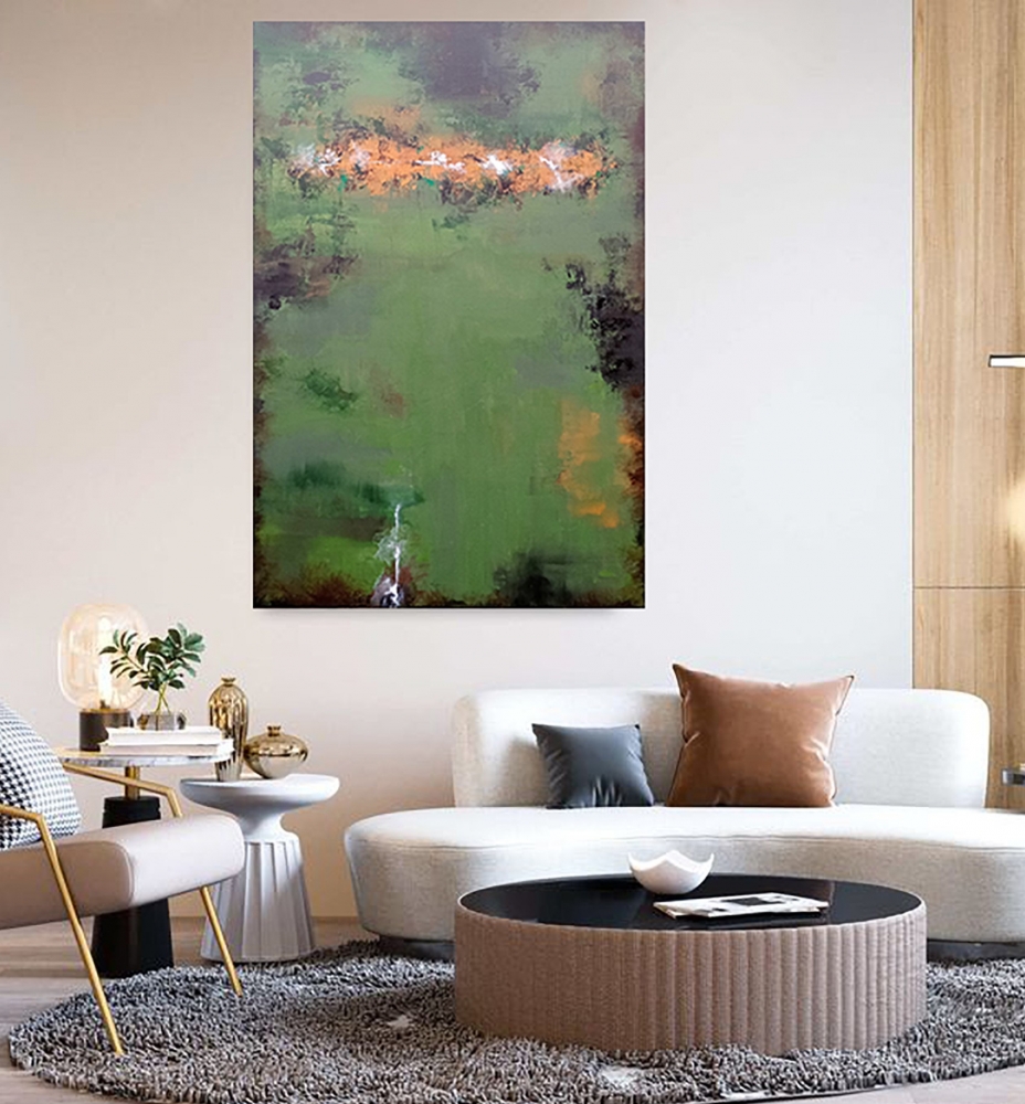 XXXL Green Echoes 150 x 100cm (59 x 39 inch) Abstract Painting