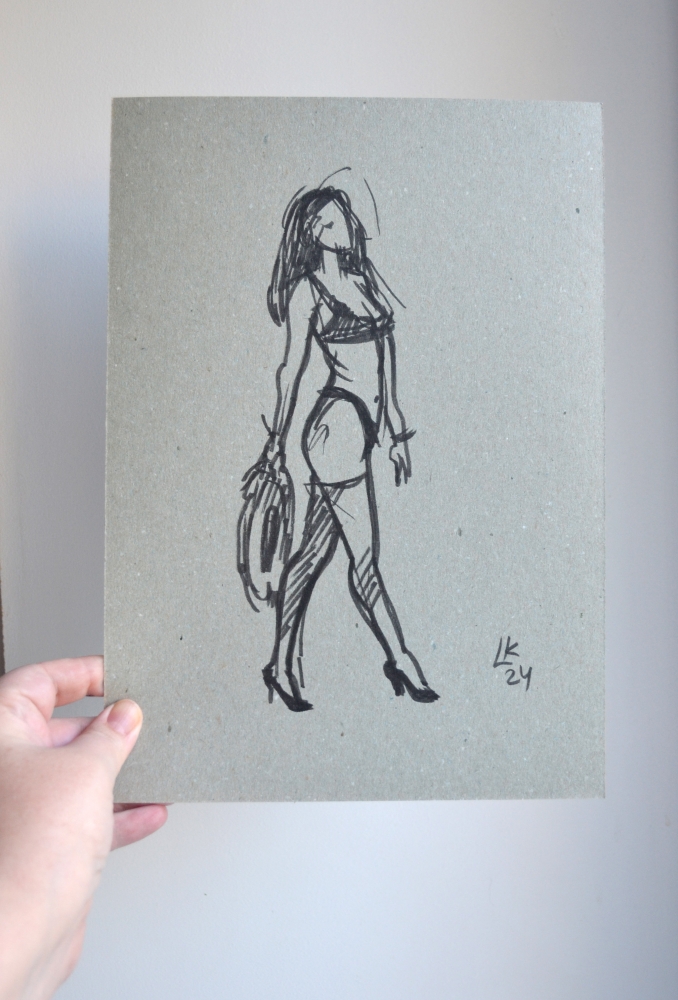 Bikini and Heels: A Bold Sketch