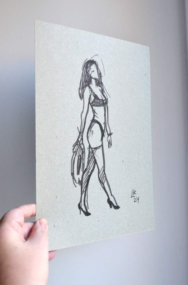 Bikini and Heels: A Bold Sketch