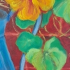 Blue Jug and Nasturtiums