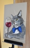 Sophisticated Sip: Cat with Wine