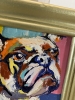 Colorful Bulldog. Framed.