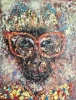 Monkey in glasses painting 